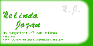 melinda jozan business card